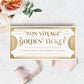 Golden Ticket Gold | Printable Bon Voyage Custom Gift Voucher Template