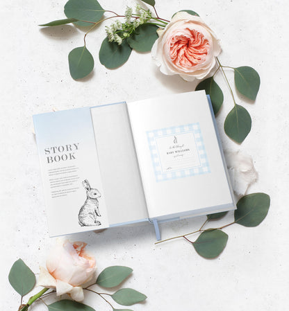 Gingham Blue Bunny | Printable Bookplate Label Template