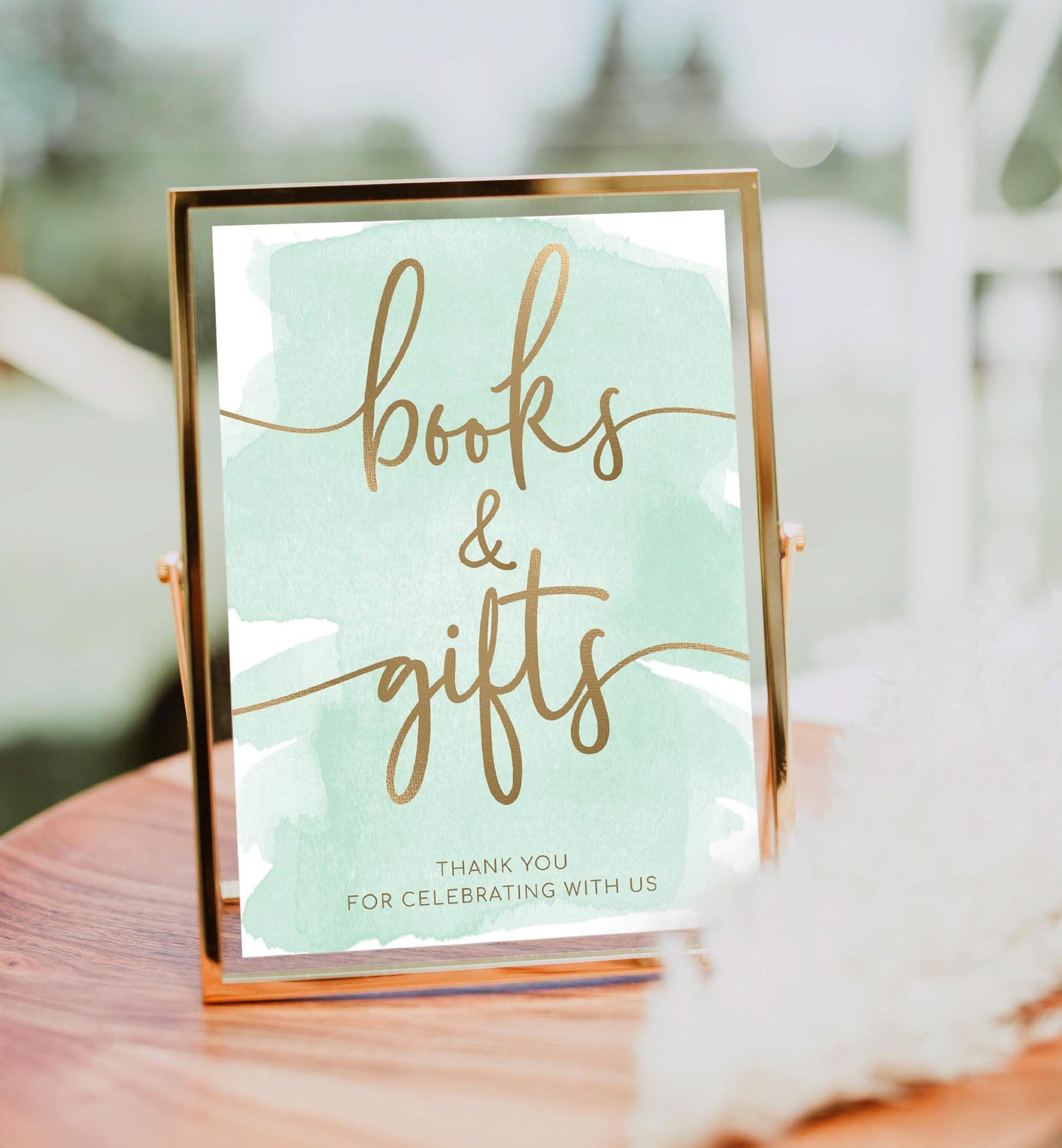 Watercolour Green | Printable Books & Gifts Sign