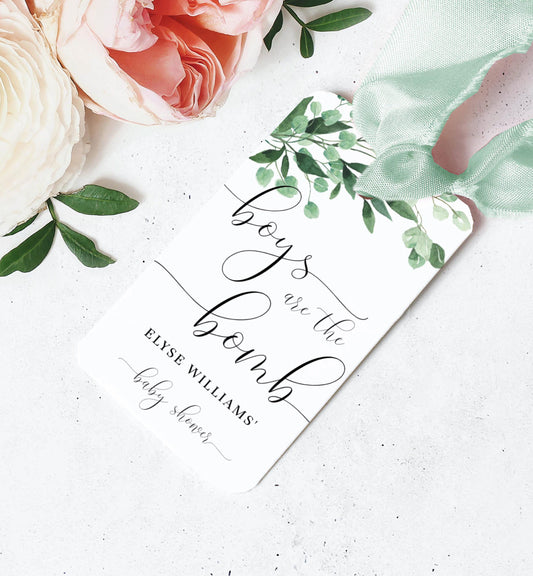 Everly Greenery | Printable Bath Bomb Favour Tags Template