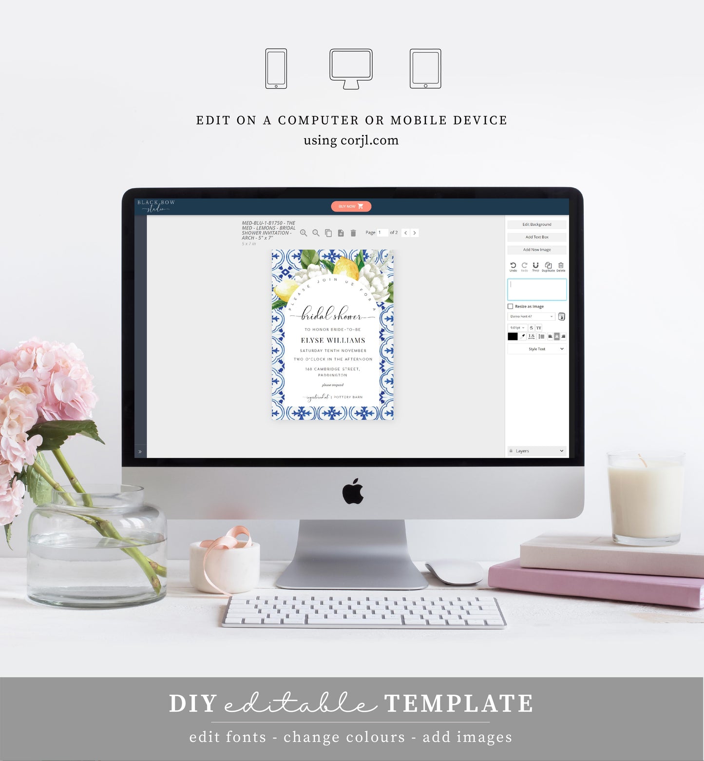 The Med Arch Lemons | Printable Bridal Shower Invitation Suite