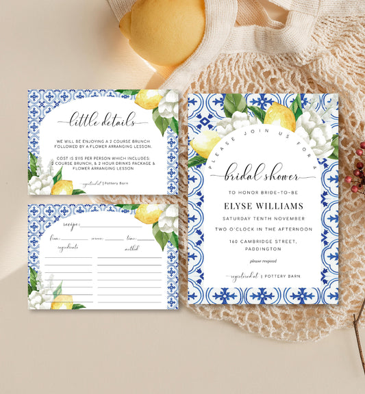 The Med Arch Lemons | Printable Bridal Shower Invitation Suite