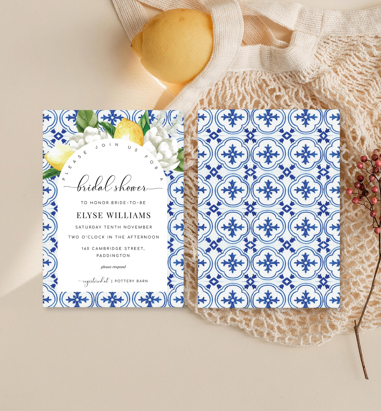 The Med Arch Lemons | Printable Bridal Shower Invitation Suite