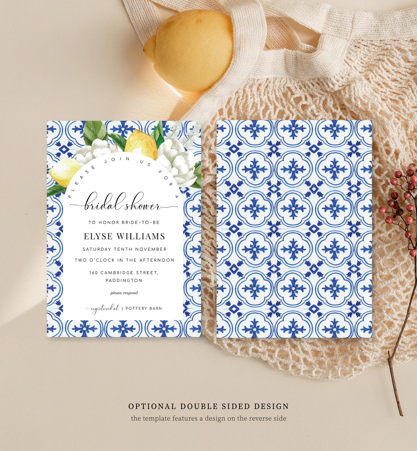 The Med Arch Lemons | Printable Bridal Shower Invitation Suite