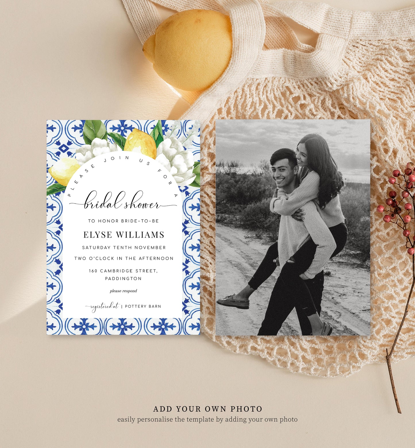 The Med Arch Lemons | Printable Bridal Shower Invitation Suite