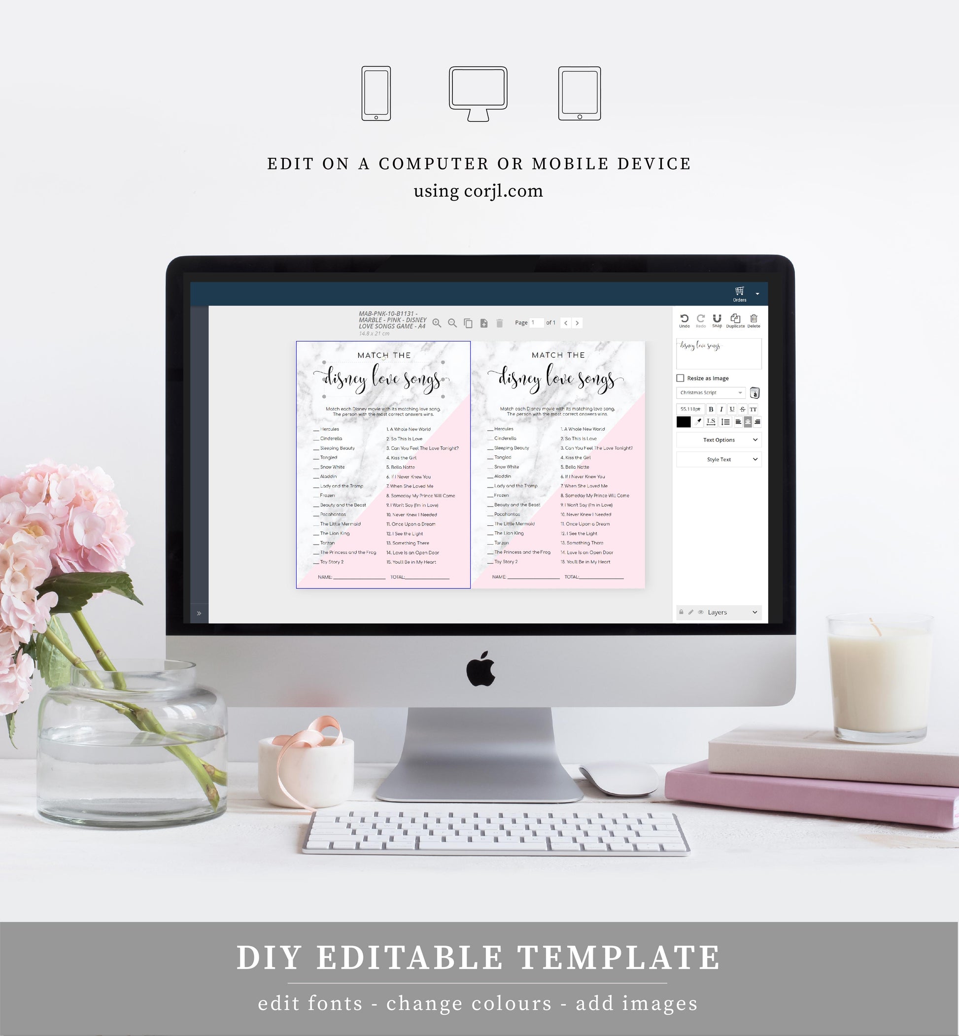 Marble Pink | Printable Bridal Shower Games Bundle - Black Bow Studio