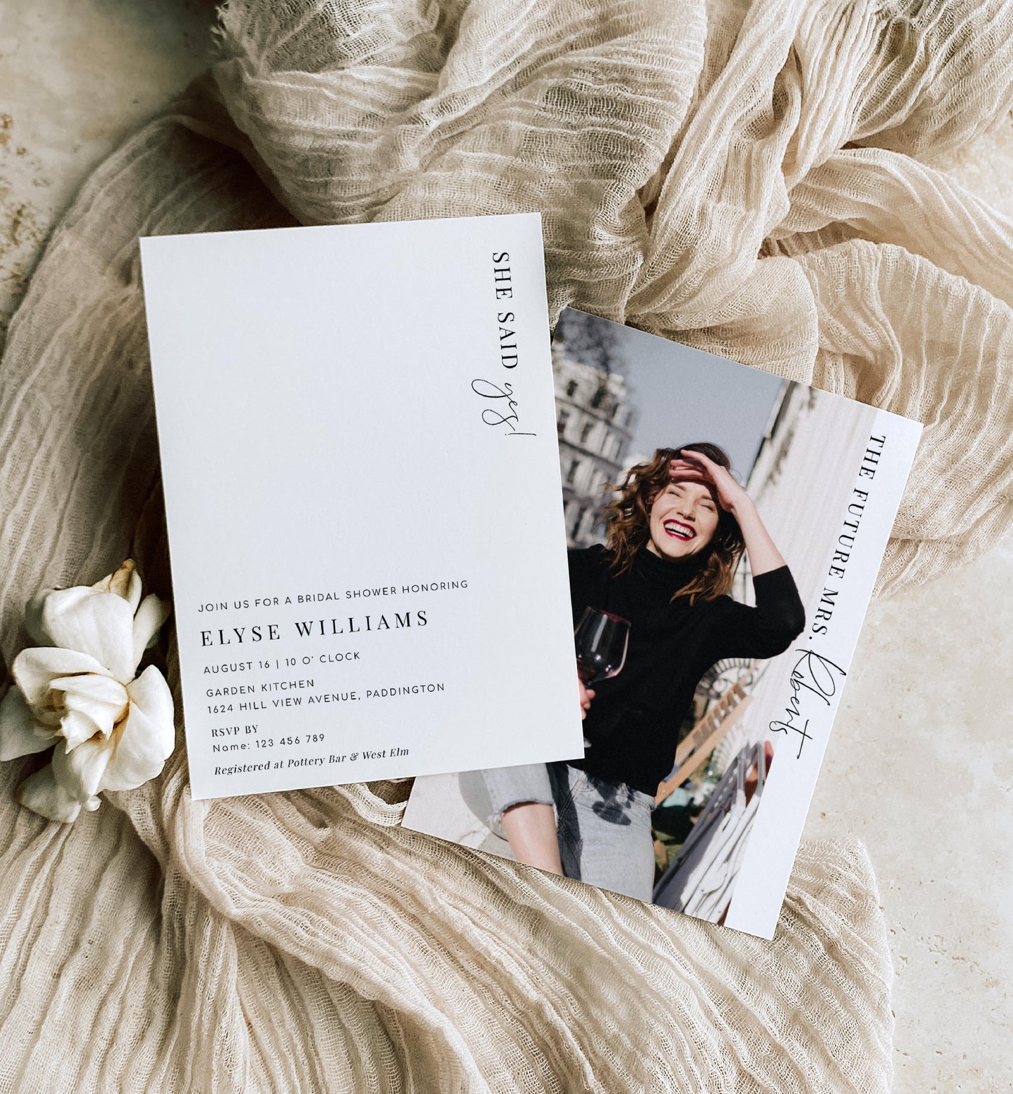 Estelle White | Printable Bridal Shower Invitation