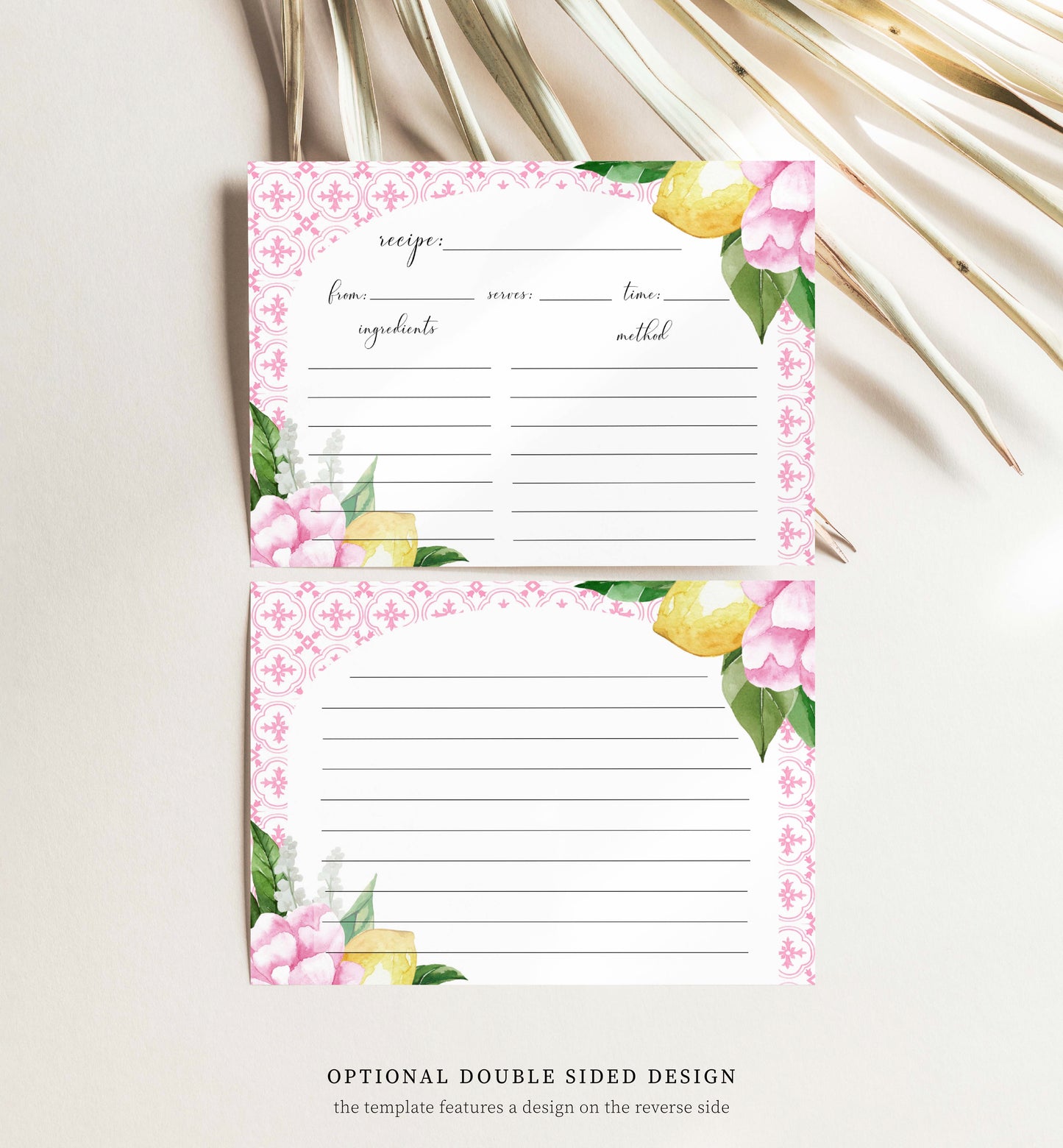 The Med Arch Pink Lemons | Printable Bridal Shower Invitation Suite Template