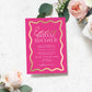 Wave Hot Pink Gold | Printable Bridal Shower Invitation Template
