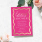 Wave Hot Pink Gold | Printable Bridal Shower Invitation Template