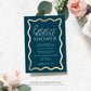 Wave Hot Pink Gold | Printable Bridal Shower Invitation Template