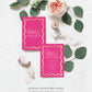 Wave Hot Pink Gold | Printable Bridal Shower Invitation Template