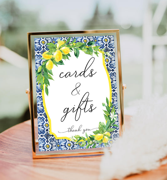 Positano Lemons | Printable Cards and Gifts Sign Template