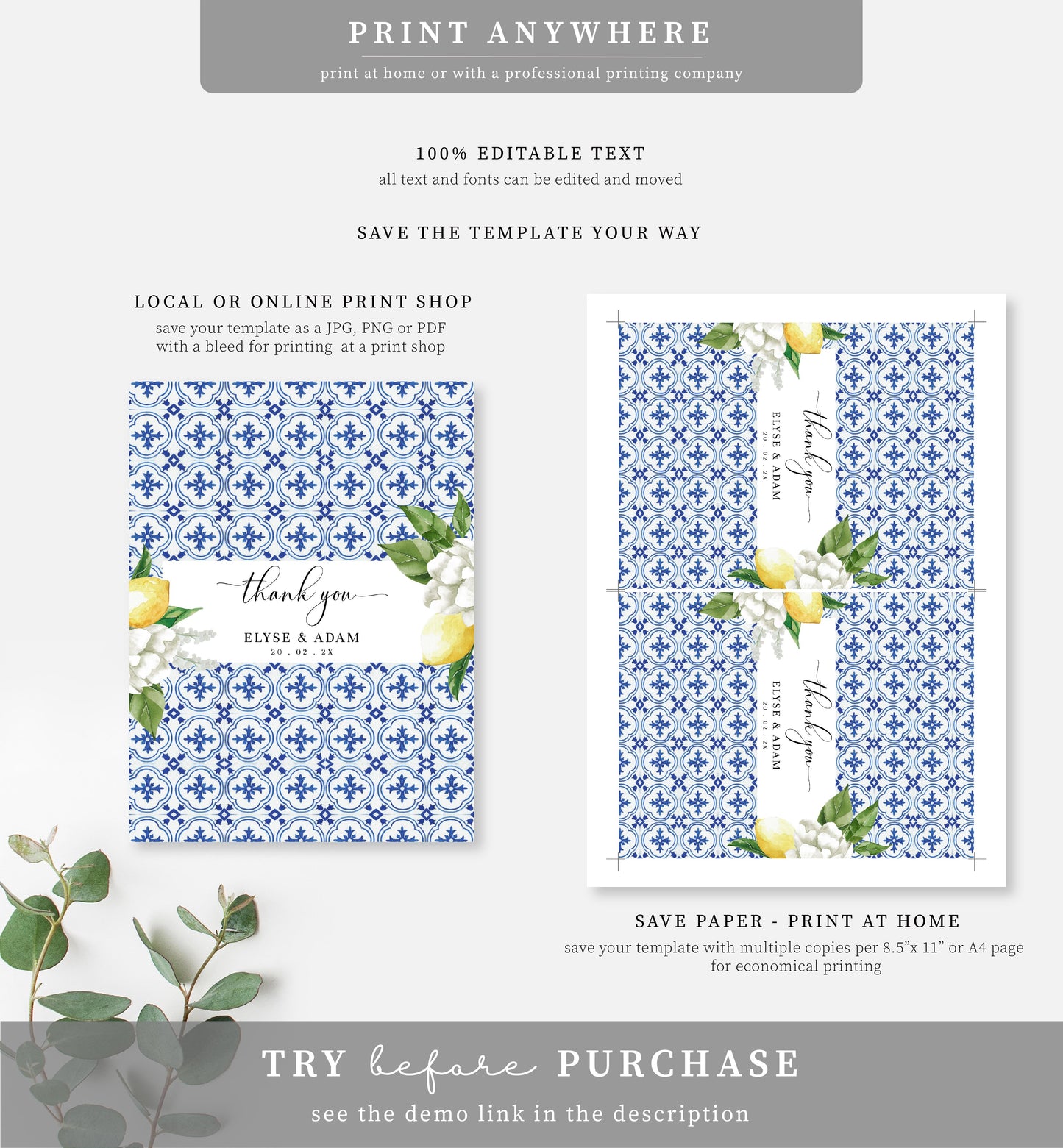 The Med Lemons | Printable Chocolate Bar Favour Wrappers Template