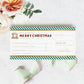 Stripe Green Gold | Printable Christmas Cheque Gift Voucher