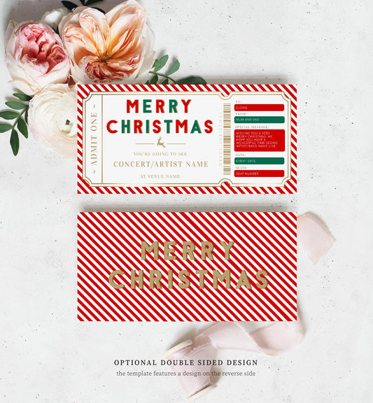 Stripe Red  Printable Secret Santa Gift Tag Template – Black Bow Studio