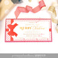 Stripe Pink Red | Christmas Gift Voucher