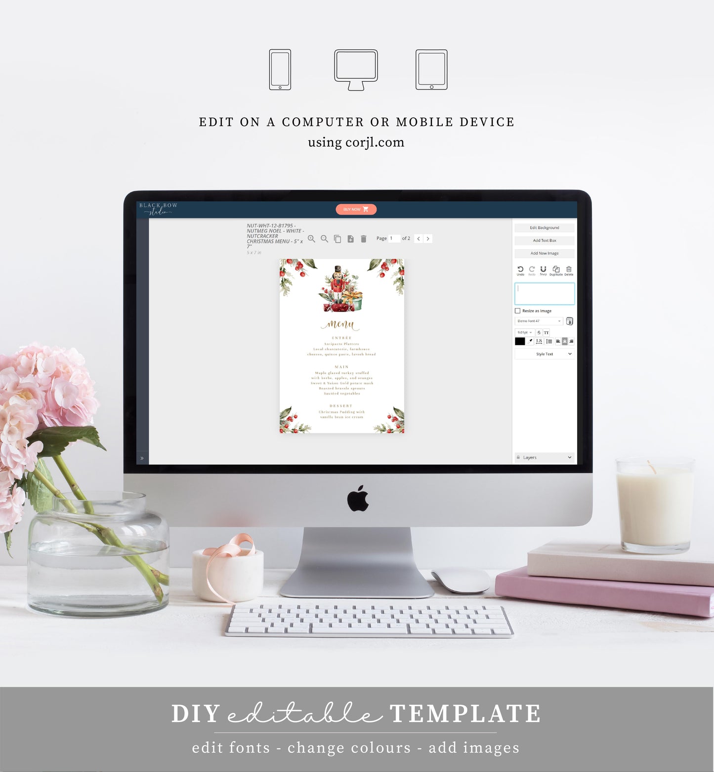 Nutmeg Noel Nutcracker | Printable Christmas Menu