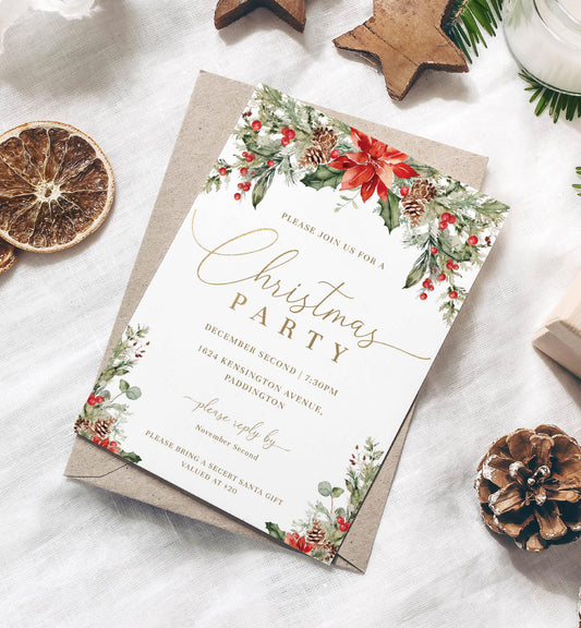 Nutmeg Noel | Printable Christmas Party Invitation