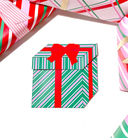 Stripe Green Pink | Printable Christmas Present Money Wallet Template