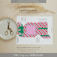 Stripe Pink Red | Printable Christmas Present Money Wallet Template