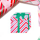 Stripe Pink Red | Printable Christmas Present Money Wallet Template