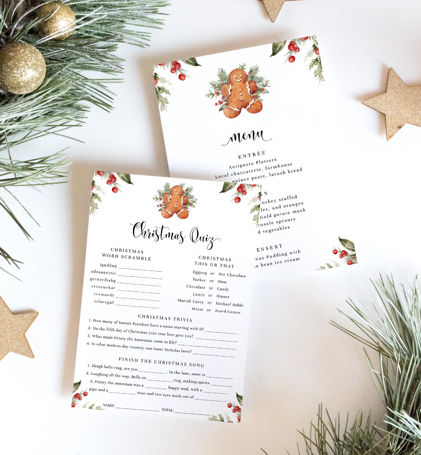 Nutmeg Noel | Printable Christmas Quiz Game Template