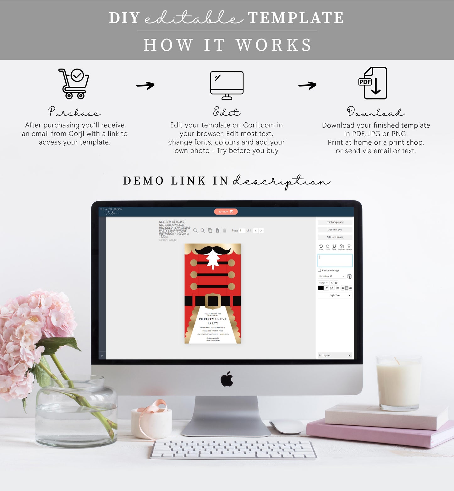 Nutcracker Coat Red | Smartphone Christmas Invitation Template