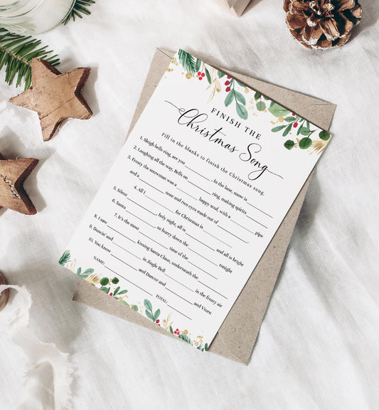 Merriment Christmas | Printable Christmas Songs Game - Black Bow Studio
