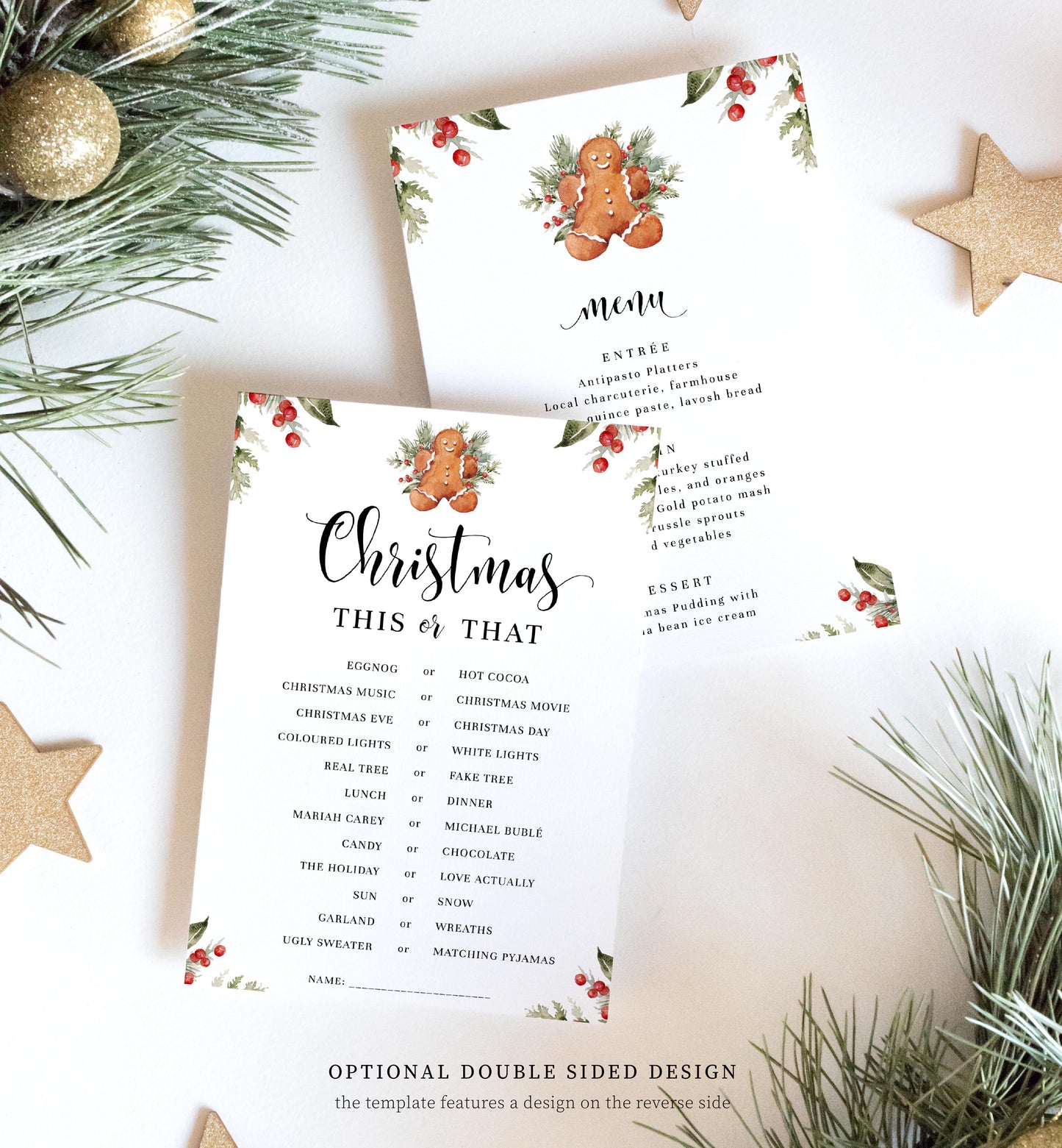 Nutmeg Noel | Printable Christmas This Or That Game Template