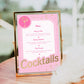 Barbie Party Pink Gold | Printable Cocktails Bar Menu Sign Template