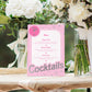Barbie Party Pink Silver | Printable Cocktails Menu Sign Template