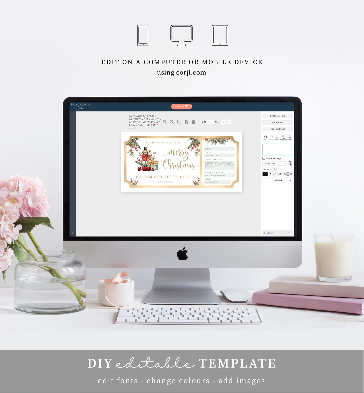 Nutmeg Noel | Printable Christmas Custom Gift Voucher