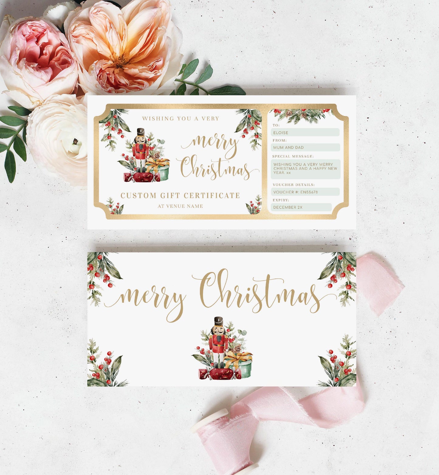 Nutmeg Noel | Printable Christmas Custom Gift Voucher
