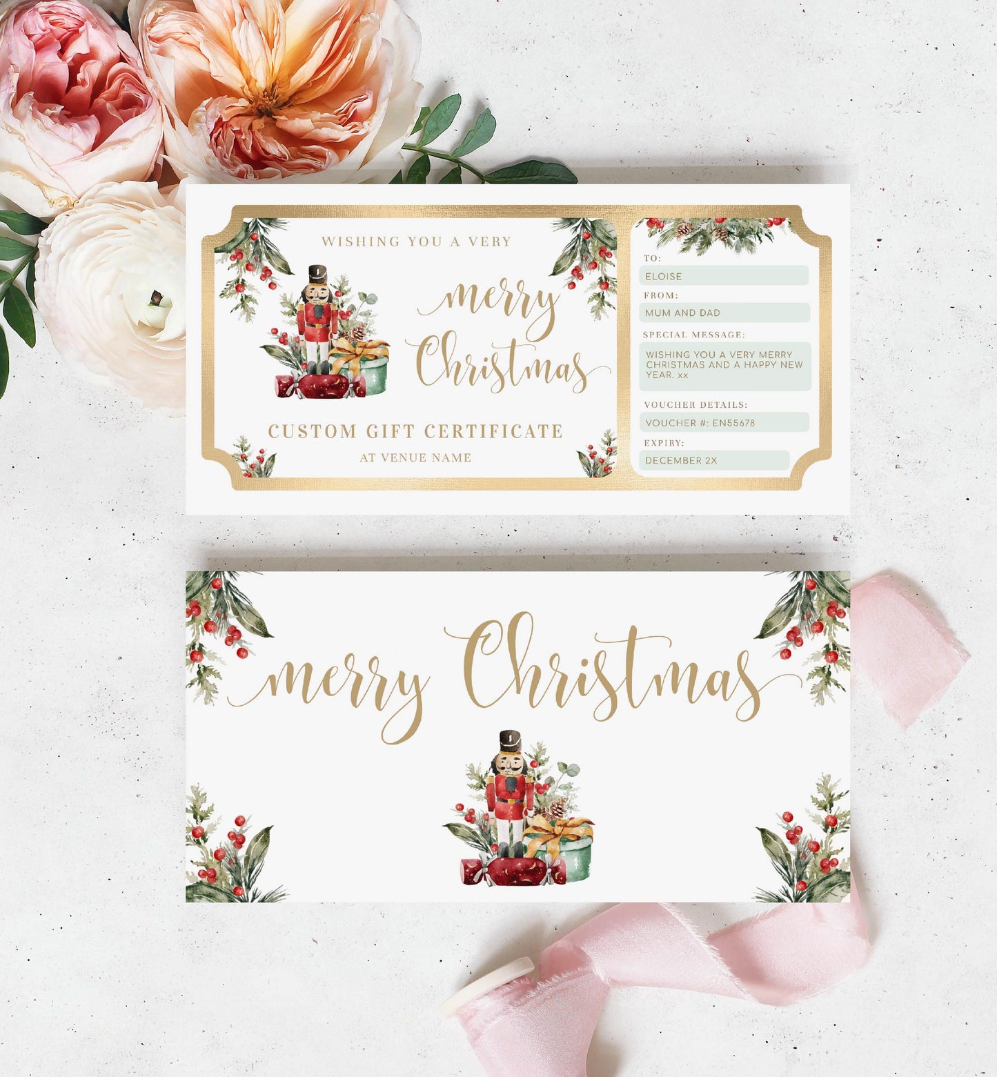 Nutmeg Noel | Printable Christmas Custom Gift Voucher