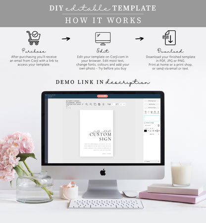 Ellesmere White | Printable Custom Text Sign