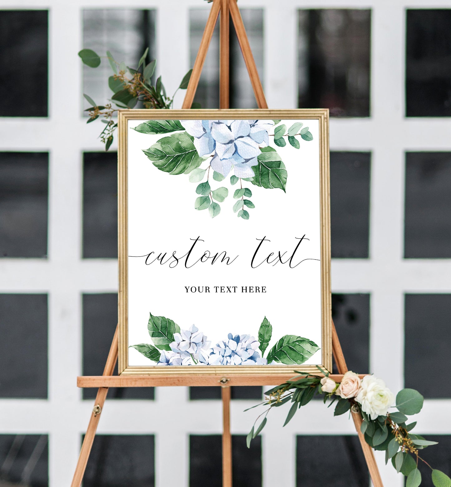 Ferras Blossom Blue | Printable Custom Text Sign