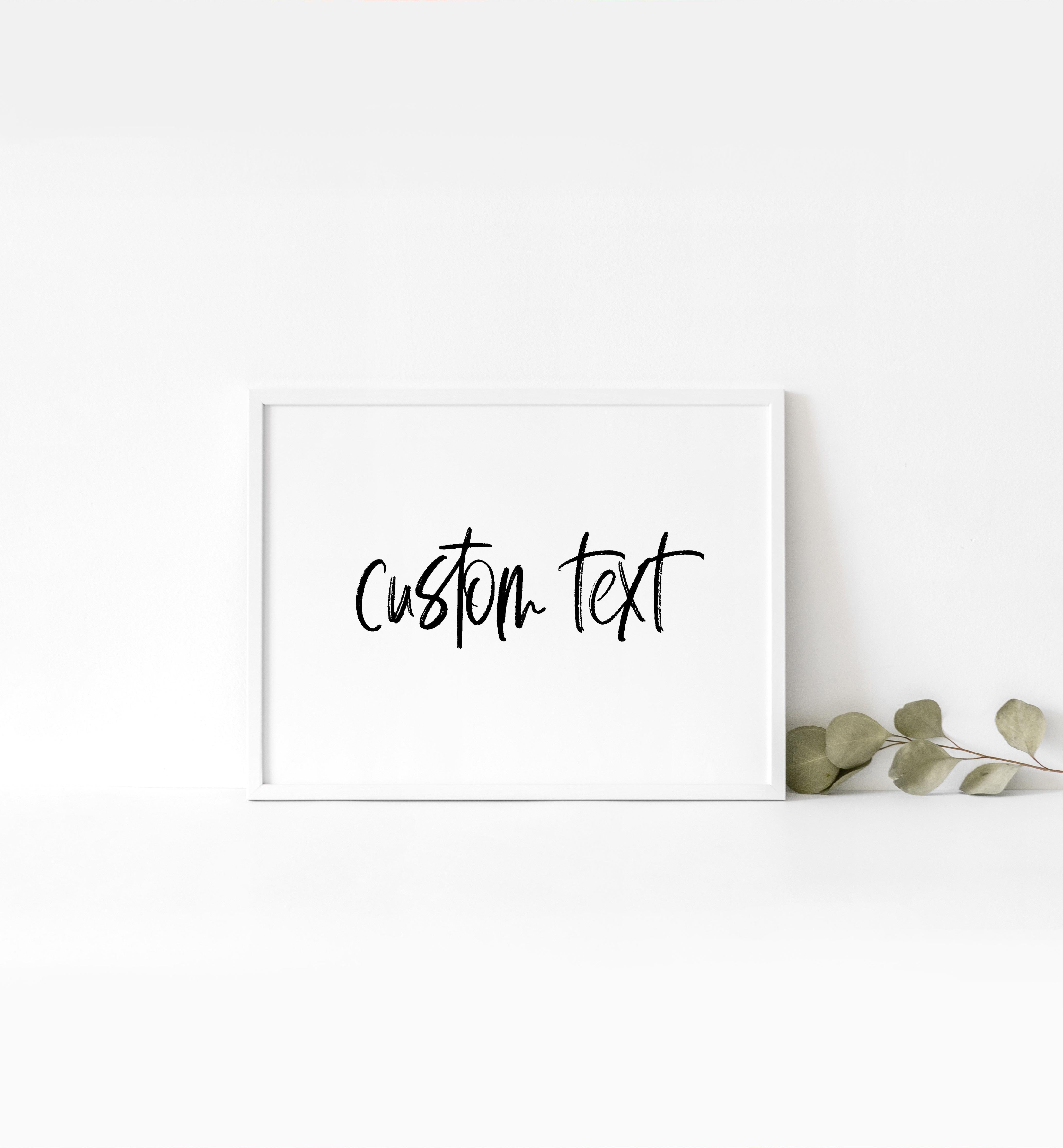 Modern Plus Sign Writing Modern Script | Printable Custom Text Sign – Black Bow Studio