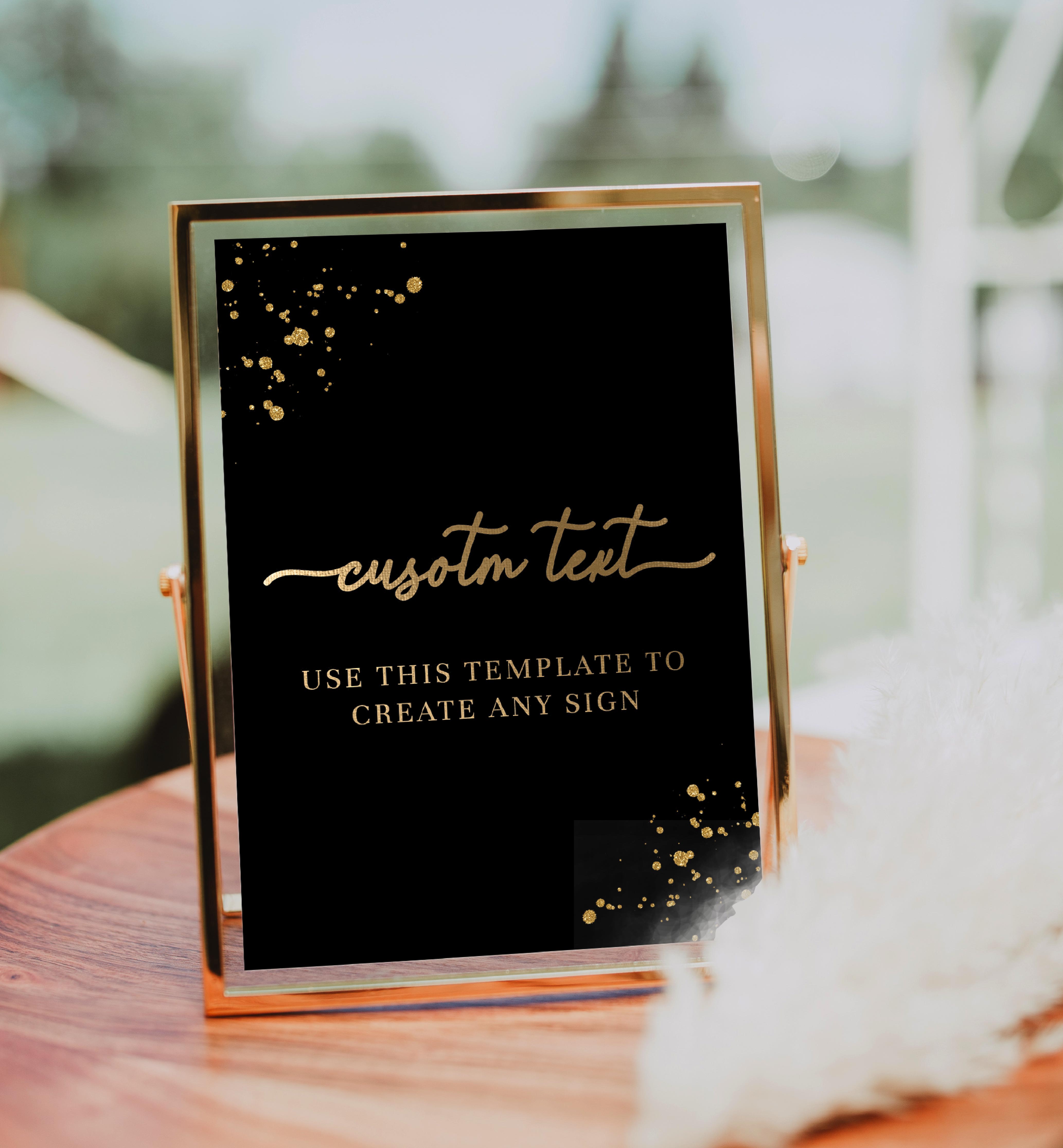 Paintly Black Gold | Printable Custom Text Sign Template – Black Bow Studio