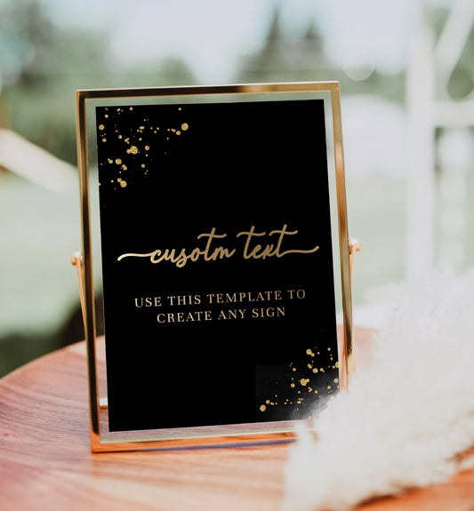 Paintly Black Gold | Printable Custom Text Sign Template