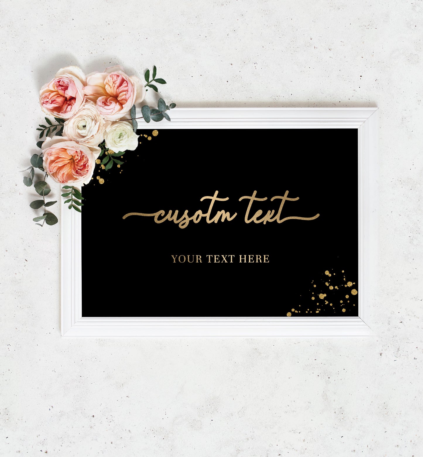 Paintly Black Gold | Printable Custom Text Sign Template