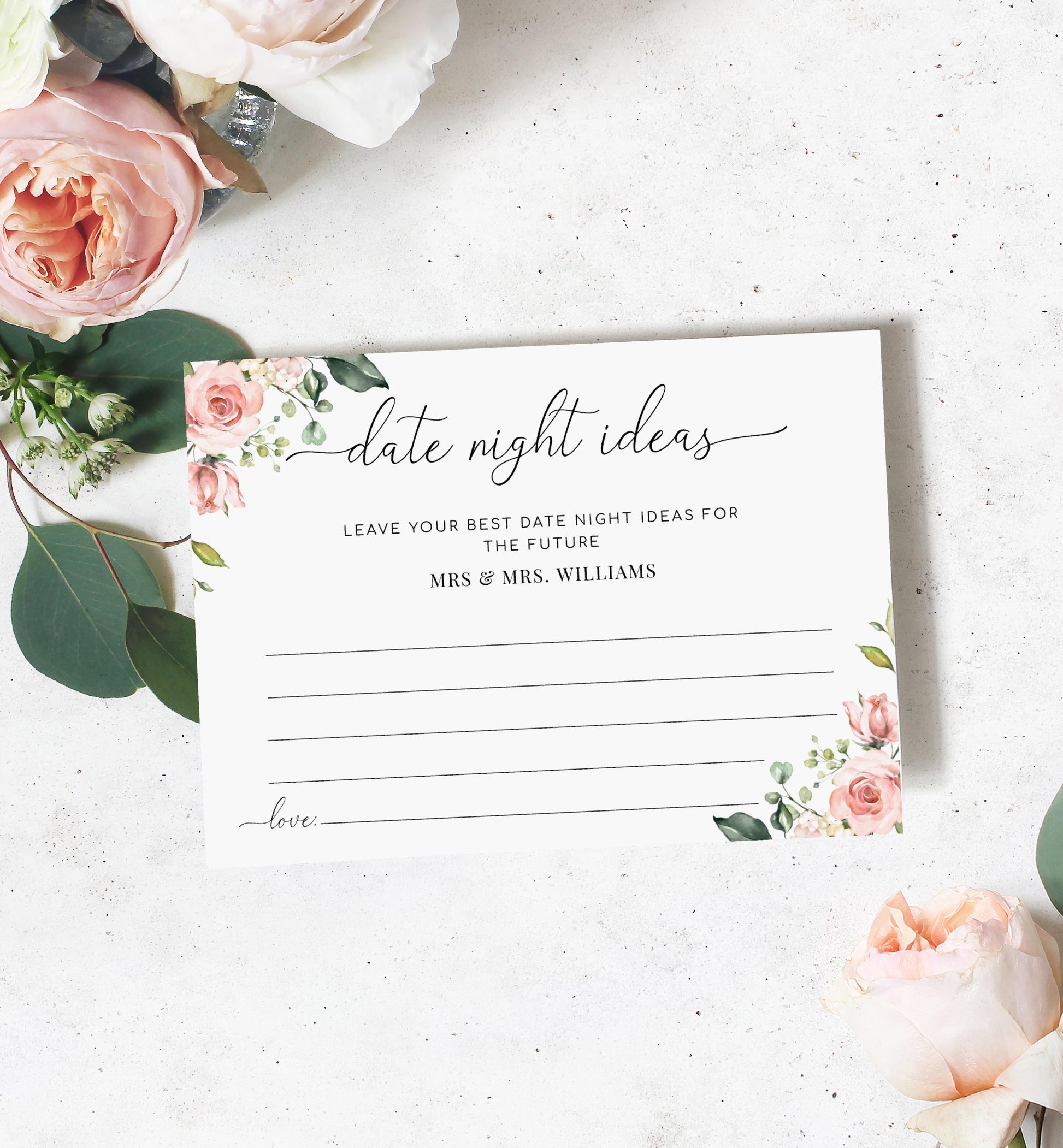 darcy-floral-pink-printable-date-night-ideas-sign-and-card-template-black-bow-studio for Free Printable Date Night Cards Darcy Floral Pink | Printable Date Night Ideas Sign and Card Template – Black Bow Studio for Free Printable Date Night Cards