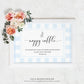 Gingham Blue Bunny | Printable Diaper Raffle Sign & Ticket Template