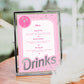 Barbie Party Pink Silver | Printable Drinks Bar Menu Sign Template