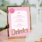 Barbie Party Pink Gold | Printable Bar Menu Sign Template - Black Bow Studio