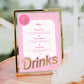 Barbie Party Pink Gold | Printable Bar Menu Sign Template - Black Bow Studio