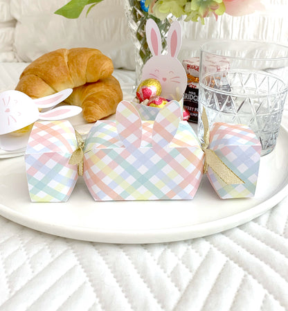 Printable Easter Bunny Cracker Box Template, Editable Easter Egg Gift Box, Easter Candy Box, Easter Egg Bonbon, Multi Coloured Gingham