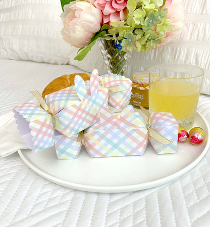Printable Easter Bunny Cracker Box Template, Editable Easter Egg Gift Box, Easter Candy Box, Easter Egg Bonbon, Multi Coloured Gingham