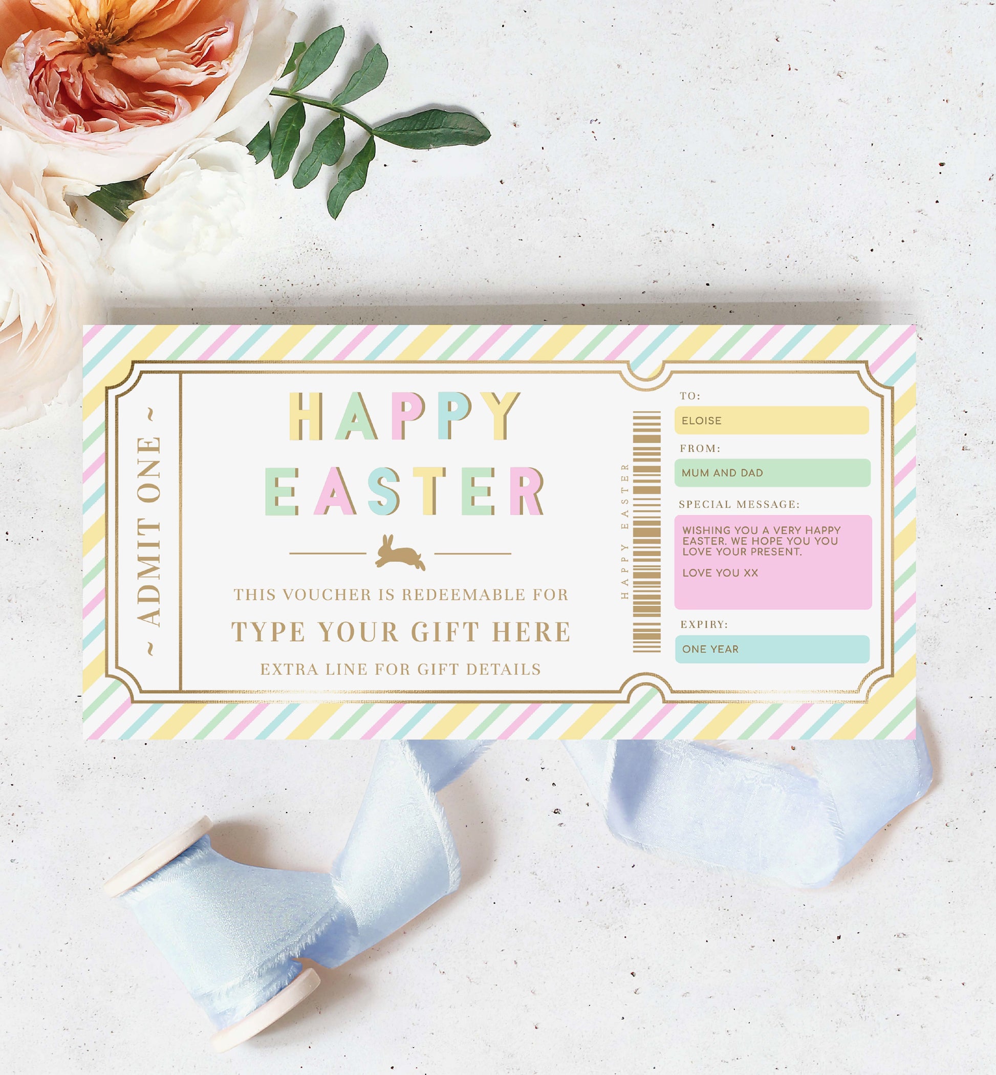 Stripe Pastel Multi | Printable Easter Custom Gift Voucher Template – Black Bow Studio stripe-pastel-multi-printable-easter-custom-gift-voucher-template-black-bow-studio