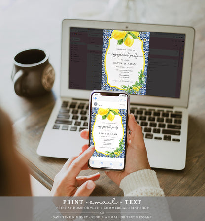 Positano Lemons | Printable Engagement Invitation Template